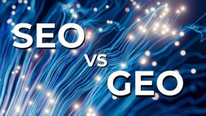 Visual representation highlighting key distinctions between SEO and GEO in online visibility and marketing.