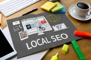 A visual representation of local SEO practices, emphasizing local search results and optimization strategies.